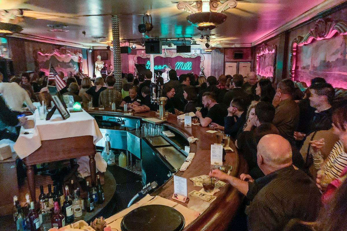 Interior of a classic cocktail lounge