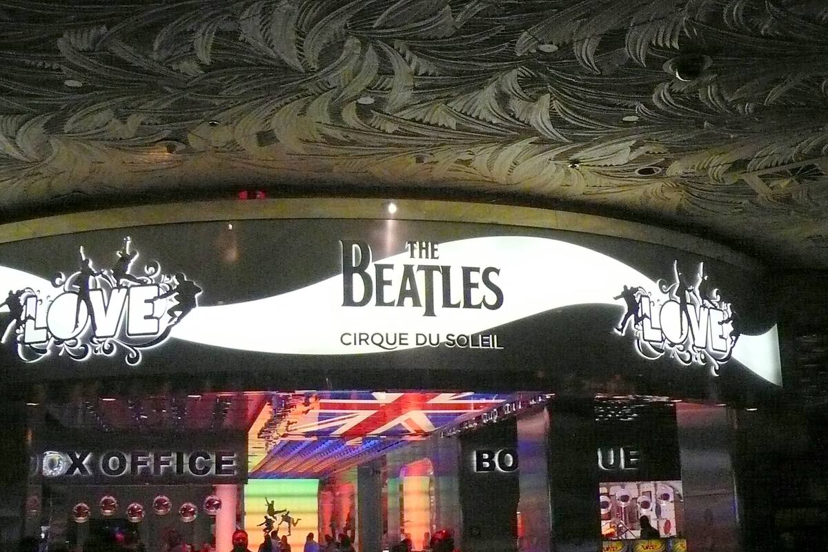Marquee of a Cirque du Soleil theatre in Las Vegas