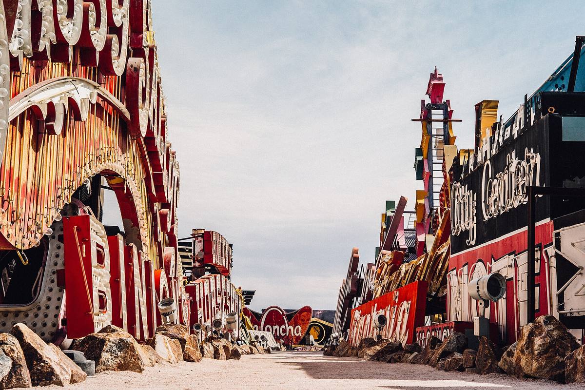 Vintage Las Vegas neon signs in the Neon Museum boneyard