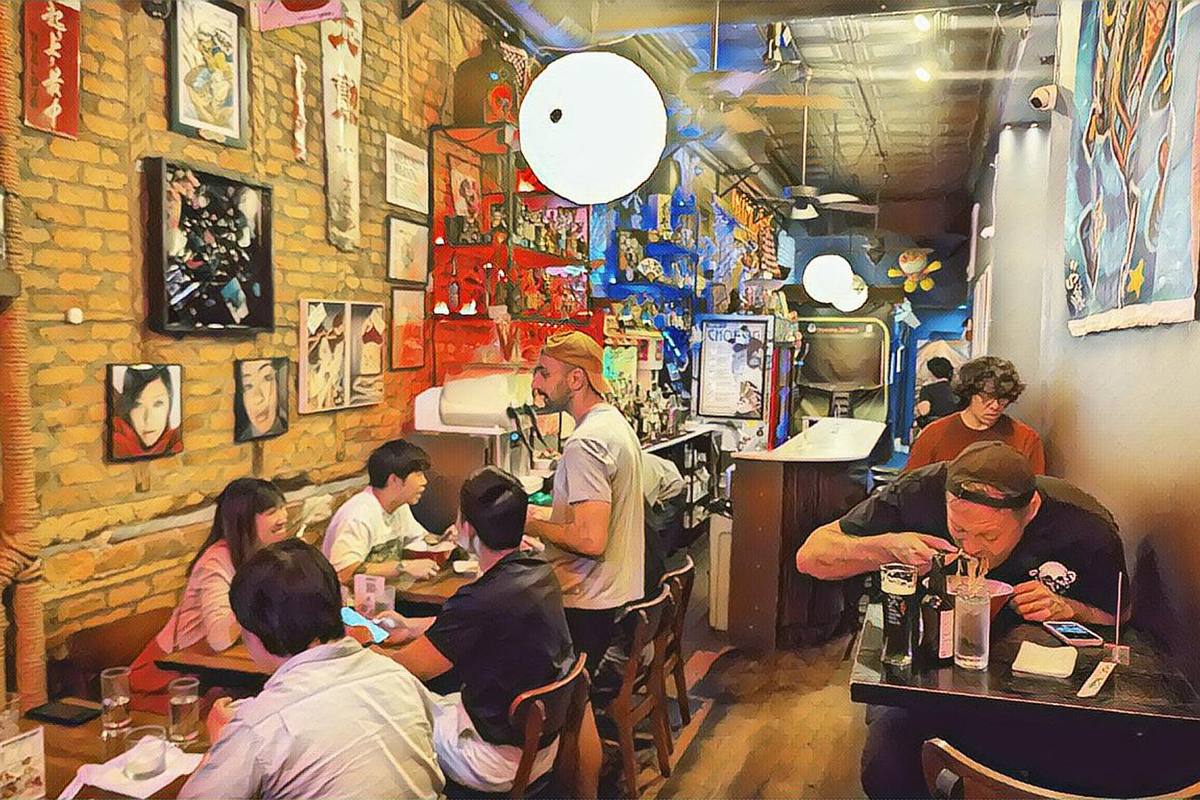Spread of small plates at a Japanese izakaya