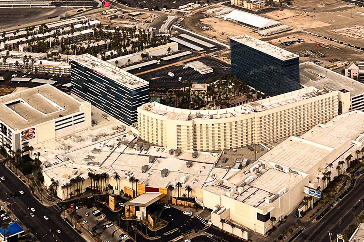 Aerial view of the Virgin Hotels Las Vegas resort